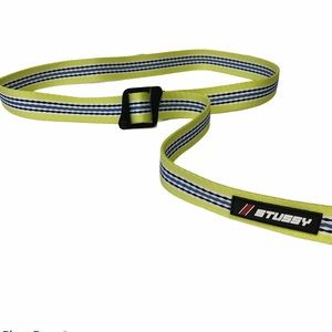 Stussy unisex yellow striped webbed climbing belt